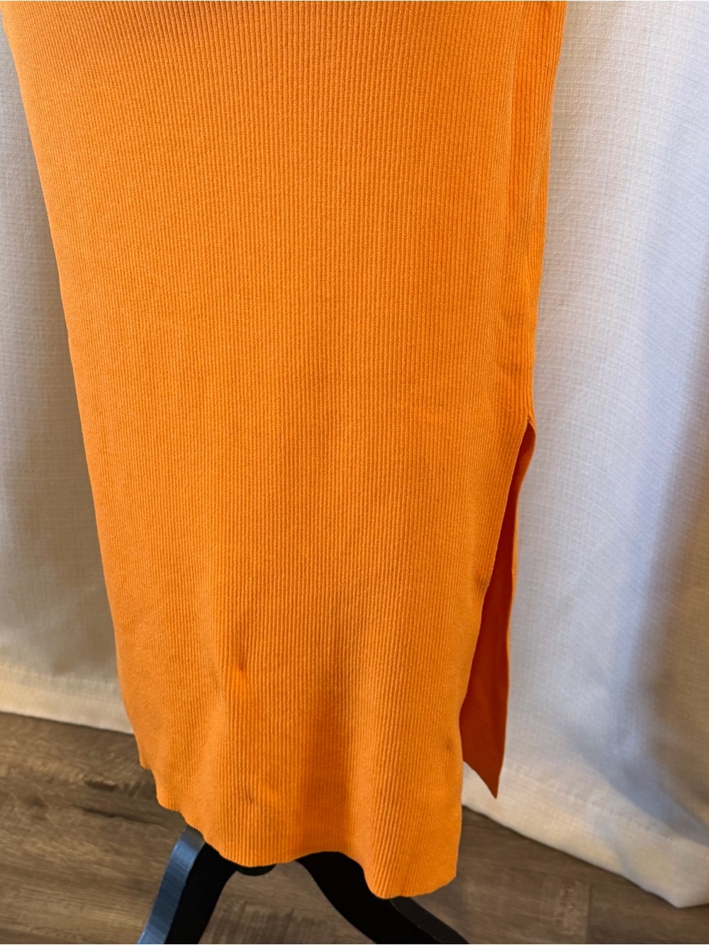Rails SYD Marigold Ribbed Stretch Sleeveless Midi-Length Dress Orange Sz XS - Picture 5 of 10